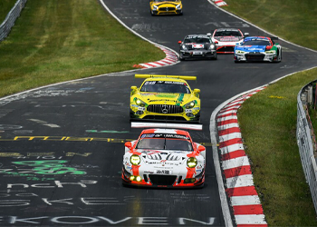 GT3 cars racing at the Nurburgring